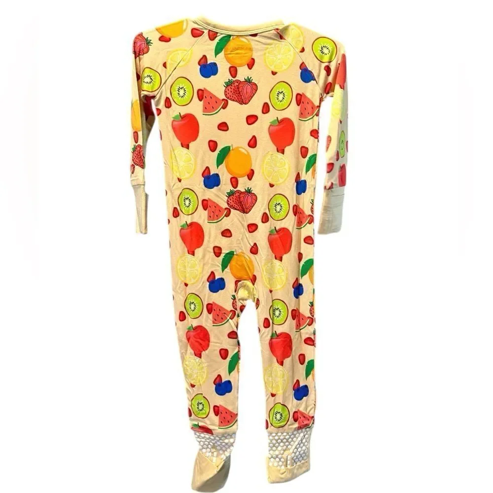 NWT Jamboo Infant Vibrant Yellow Convertible One Piece Bamboo Pajamas 6-12M